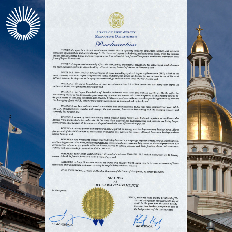 New Jersey recognizes Lupus Awareness Month 2025!